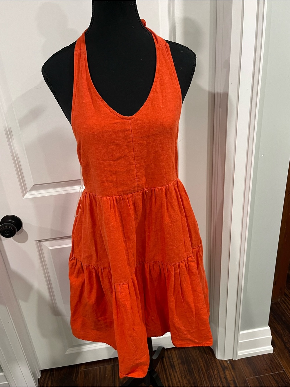 American Eagle Orange Halter Dress